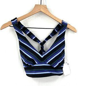 NEW Free People Movement gidget sports yoga bra blue black stripes workout gym S